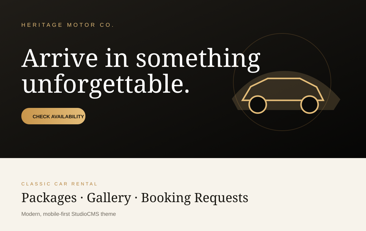 Vintage Car Rental StudioCMS theme preview